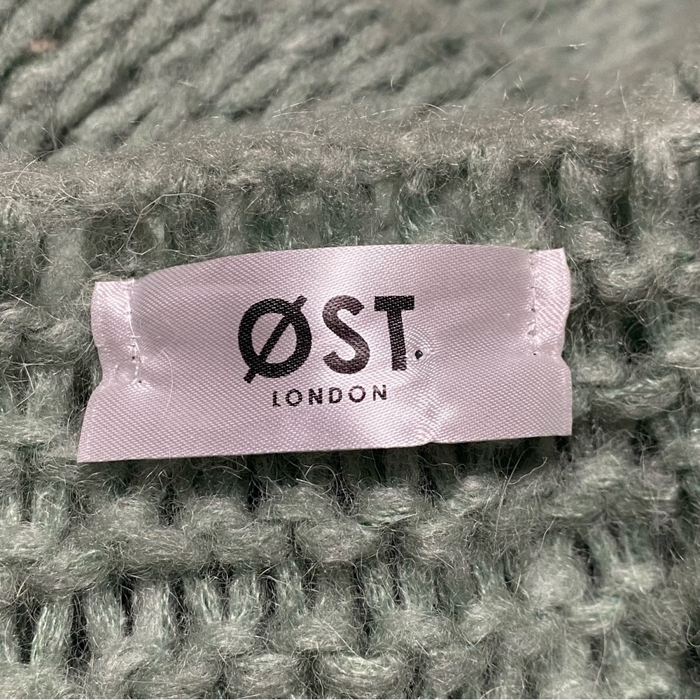 OST Cardigan Women’s Size Large Sage Green Chunky Knit Sweater Cardigan - Picture 11 of 16